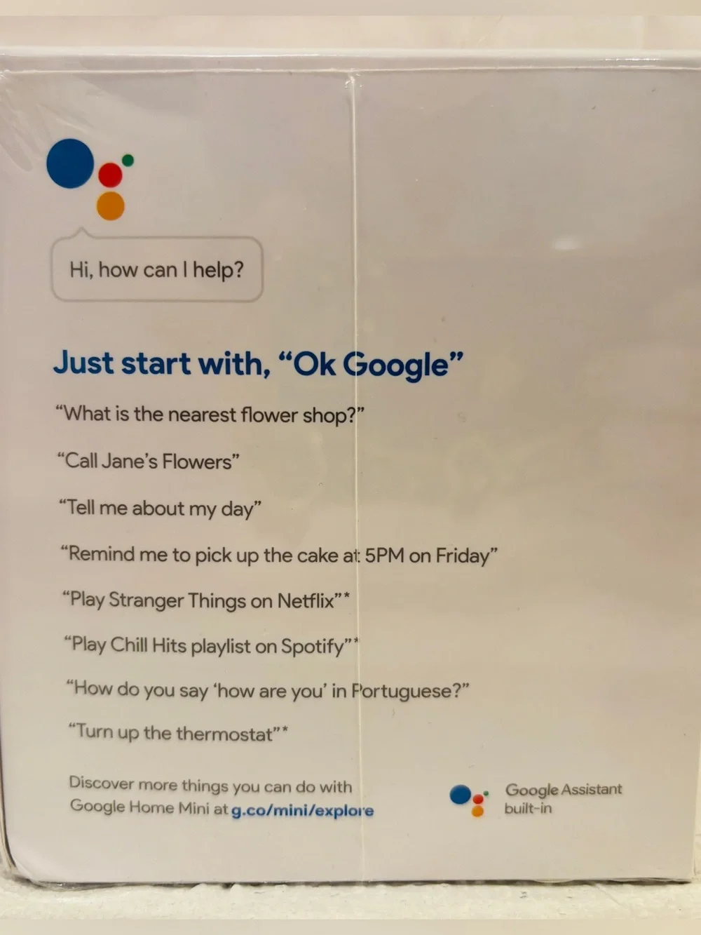 Google Home Mini (1st Gen) – Chalk – Factory Sealed